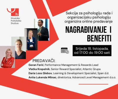 Sekcija za psihologiju rada i organizacijsku psihologiju - najava predavanja - 18.10.23.