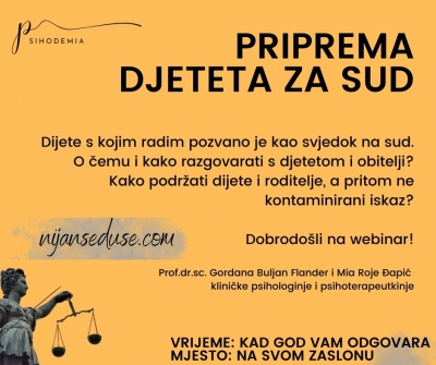Webinar Priprema djeteta za sud - popust za članstvo HPD-a