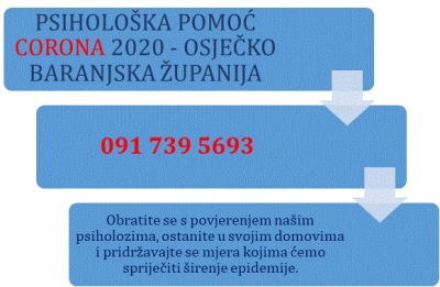 Dru&scaron;tvo psihologa Osijek - telefonsko dežurstvo za OBŽ!