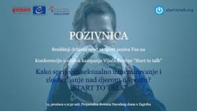 Kako spriječiti seksualno uznemiravanje i zlostavljanje nad djecom u &scaron;portu? Start to talk - u Zagrebu
